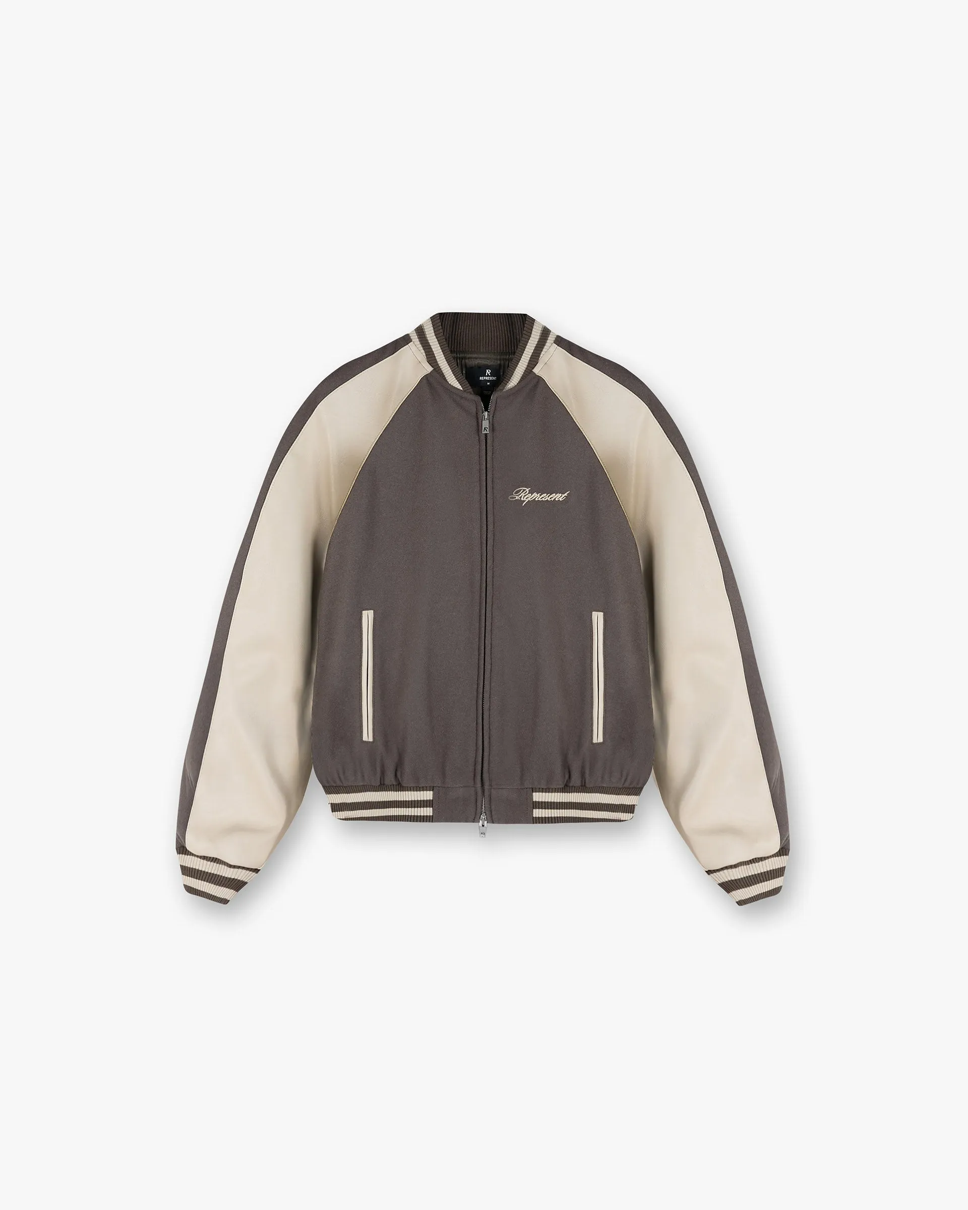 Raglan Varsity Jacket - Stone