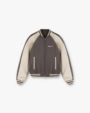 Raglan Varsity Jacket - Stone