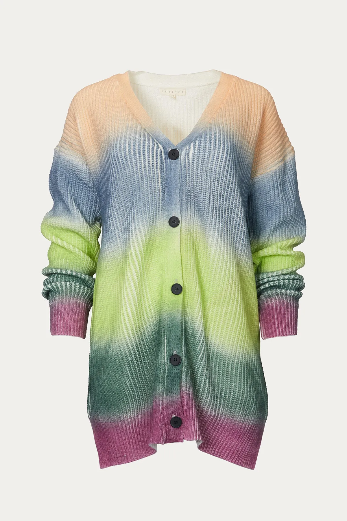 RAINBOW OMBRÉ COLORBLOCK CARDIGAN