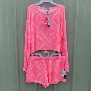 Range RockNRoll Western FLOWY BANDANA PRINT TOP &amp; Shorts Lounge 2-pc Set Size XL