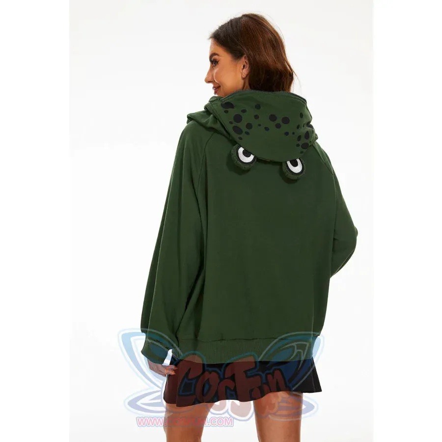 【READY TO SHIP   FREE SHIPPING】COSFUN Original Animal Tales: The Frog Prince Green Pullover Full Zip Hoodie IF0001