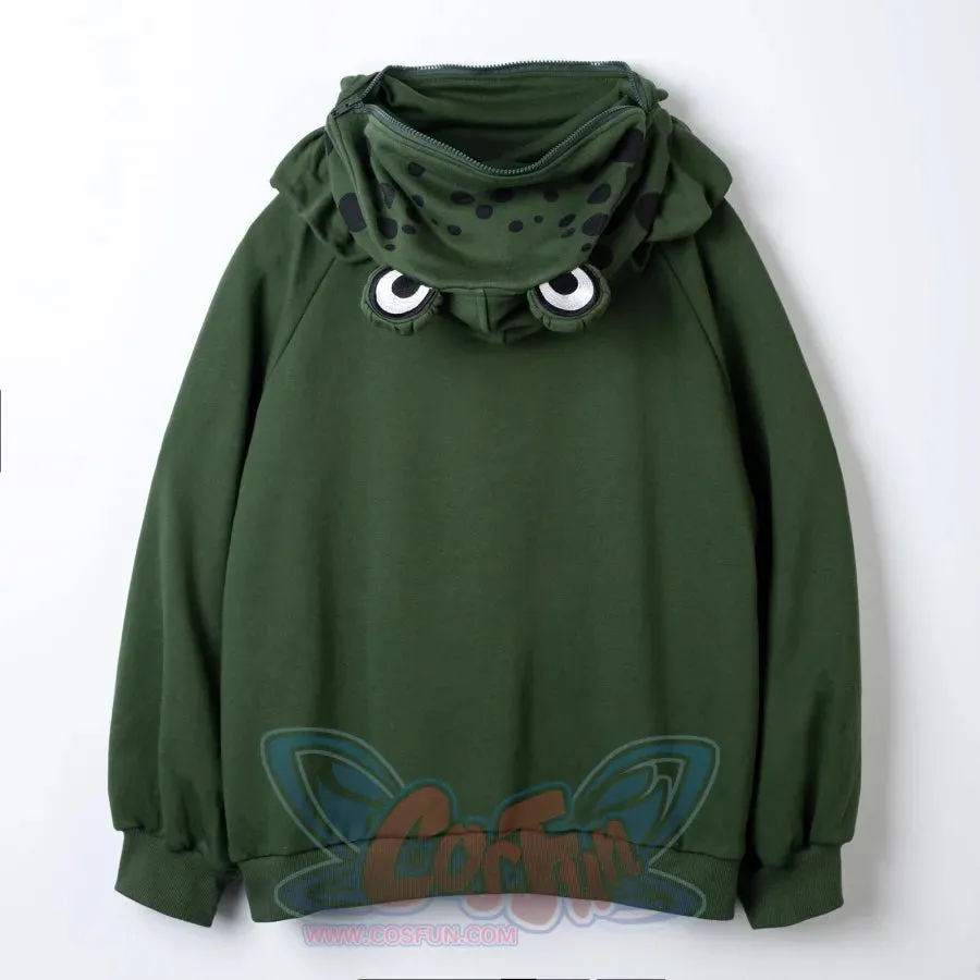 【READY TO SHIP   FREE SHIPPING】COSFUN Original Animal Tales: The Frog Prince Green Pullover Full Zip Hoodie IF0001