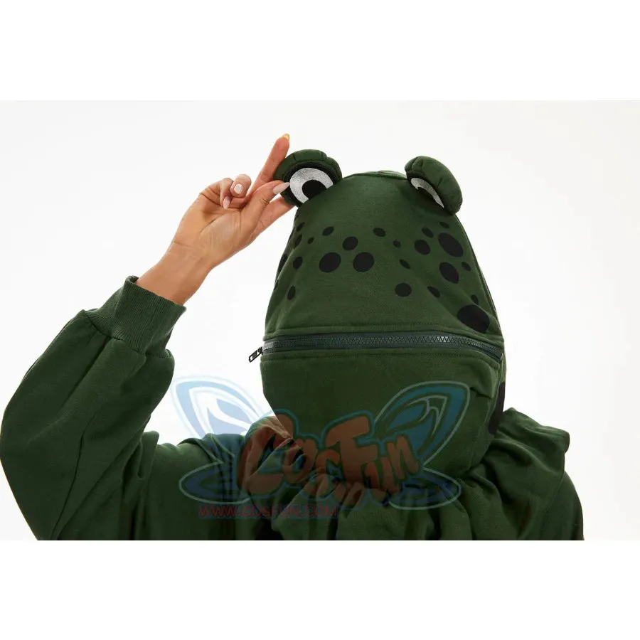 【READY TO SHIP   FREE SHIPPING】COSFUN Original Animal Tales: The Frog Prince Green Pullover Full Zip Hoodie IF0001