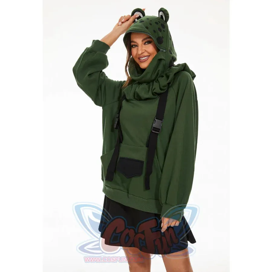 【READY TO SHIP   FREE SHIPPING】COSFUN Original Animal Tales: The Frog Prince Green Pullover Full Zip Hoodie IF0001
