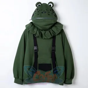 【READY TO SHIP   FREE SHIPPING】COSFUN Original Animal Tales: The Frog Prince Green Pullover Full Zip Hoodie IF0001