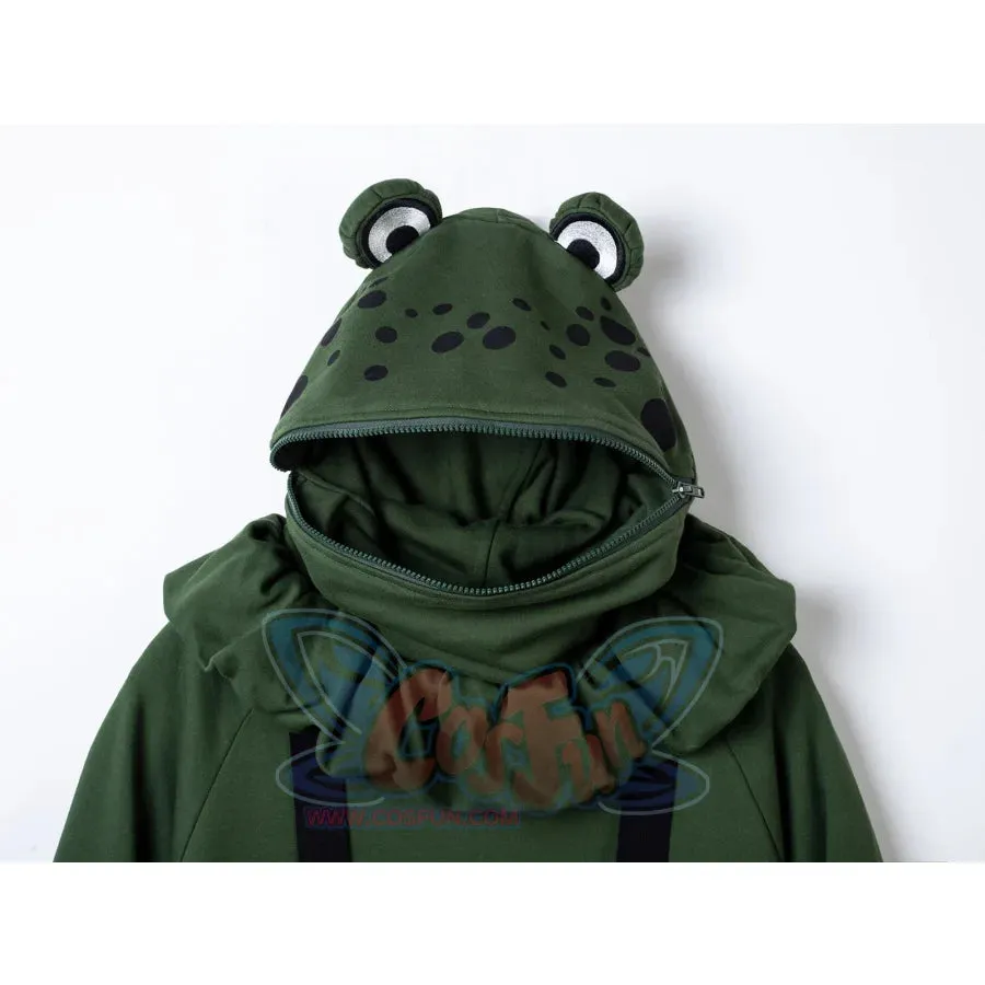 【READY TO SHIP   FREE SHIPPING】COSFUN Original Animal Tales: The Frog Prince Green Pullover Full Zip Hoodie IF0001