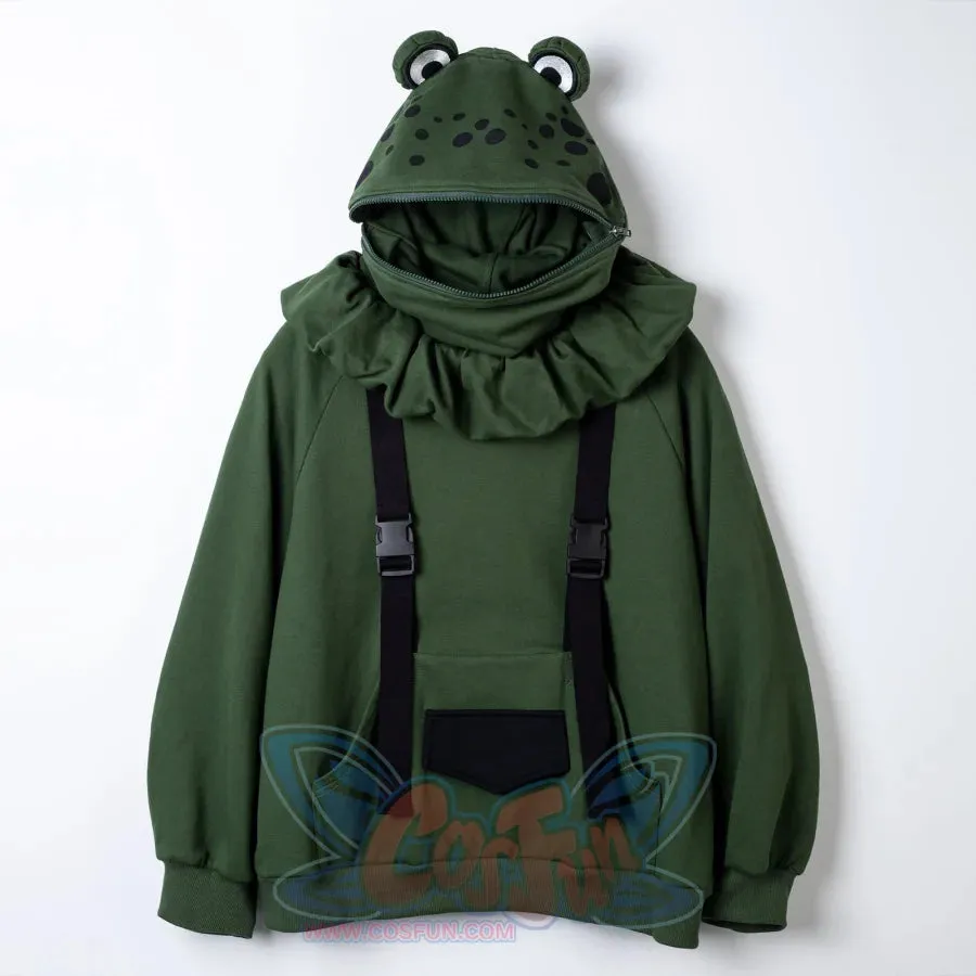 【READY TO SHIP   FREE SHIPPING】COSFUN Original Animal Tales: The Frog Prince Green Pullover Full Zip Hoodie IF0001