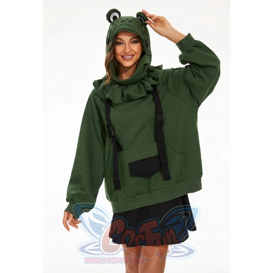 【READY TO SHIP   FREE SHIPPING】COSFUN Original Animal Tales: The Frog Prince Green Pullover Full Zip Hoodie IF0001