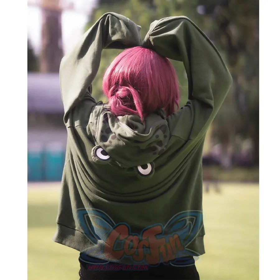 【READY TO SHIP   FREE SHIPPING】COSFUN Original Animal Tales: The Frog Prince Green Pullover Full Zip Hoodie IF0001