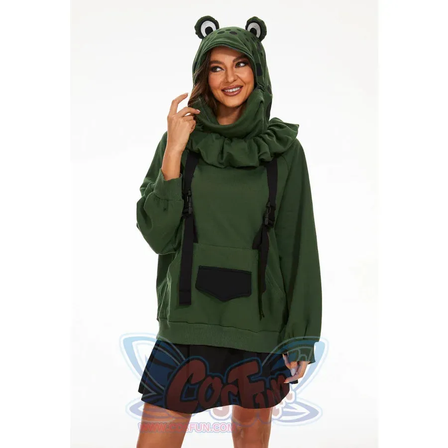 【READY TO SHIP   FREE SHIPPING】COSFUN Original Animal Tales: The Frog Prince Green Pullover Full Zip Hoodie IF0001