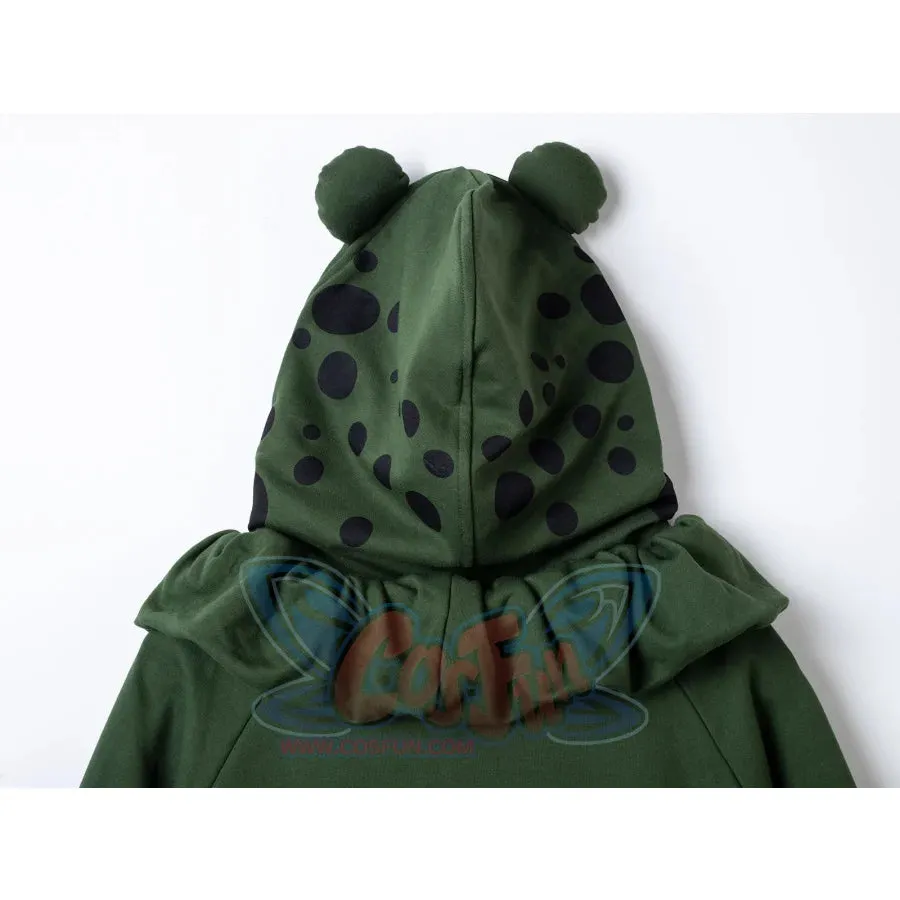 【READY TO SHIP   FREE SHIPPING】COSFUN Original Animal Tales: The Frog Prince Green Pullover Full Zip Hoodie IF0001