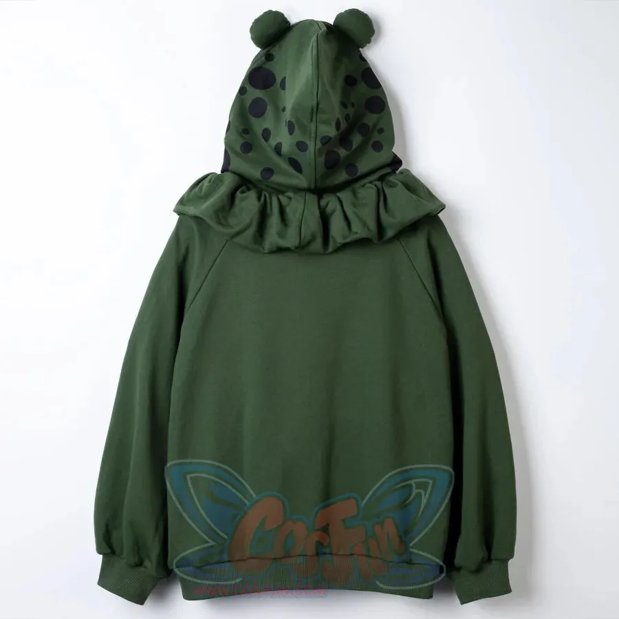 【READY TO SHIP   FREE SHIPPING】COSFUN Original Animal Tales: The Frog Prince Green Pullover Full Zip Hoodie IF0001