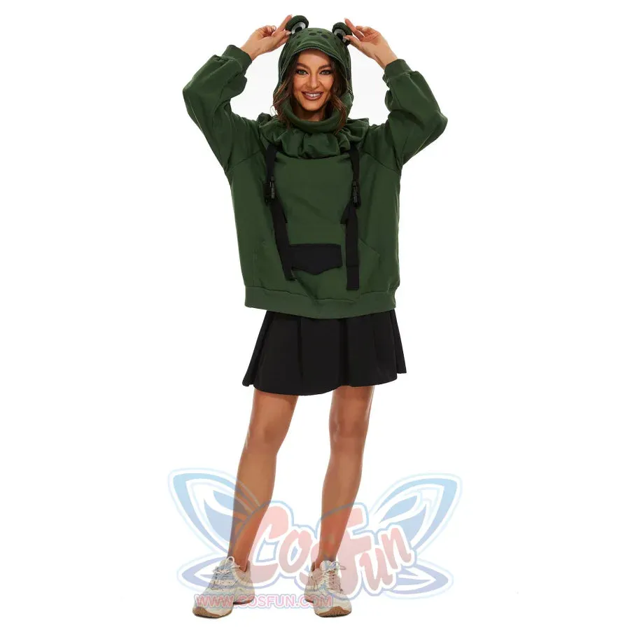【READY TO SHIP   FREE SHIPPING】COSFUN Original Animal Tales: The Frog Prince Green Pullover Full Zip Hoodie IF0001