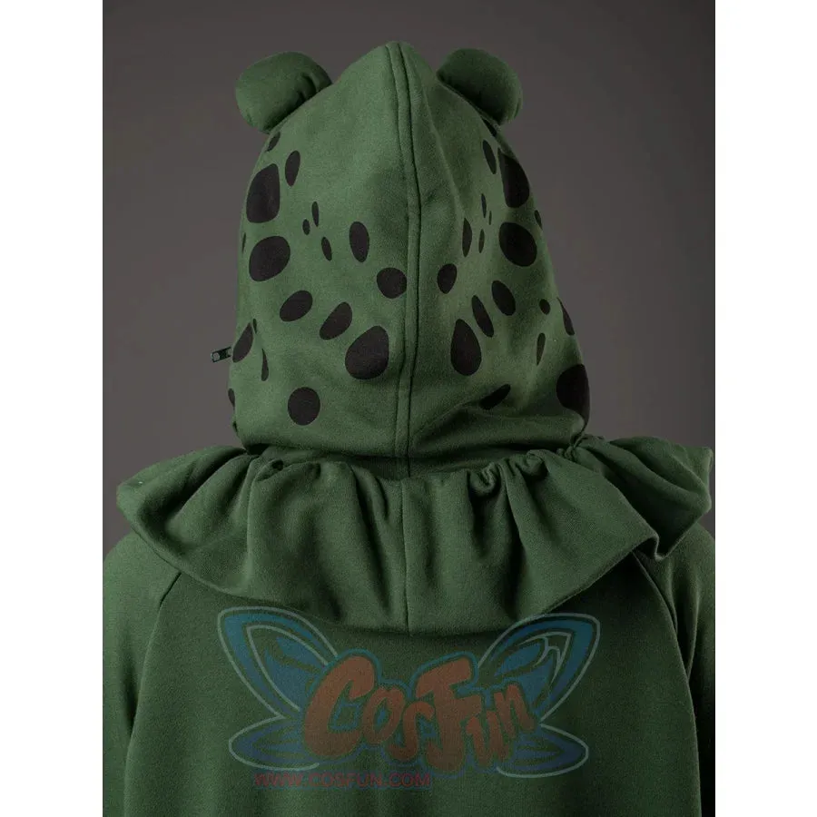 【READY TO SHIP   FREE SHIPPING】COSFUN Original Animal Tales: The Frog Prince Green Pullover Full Zip Hoodie IF0001