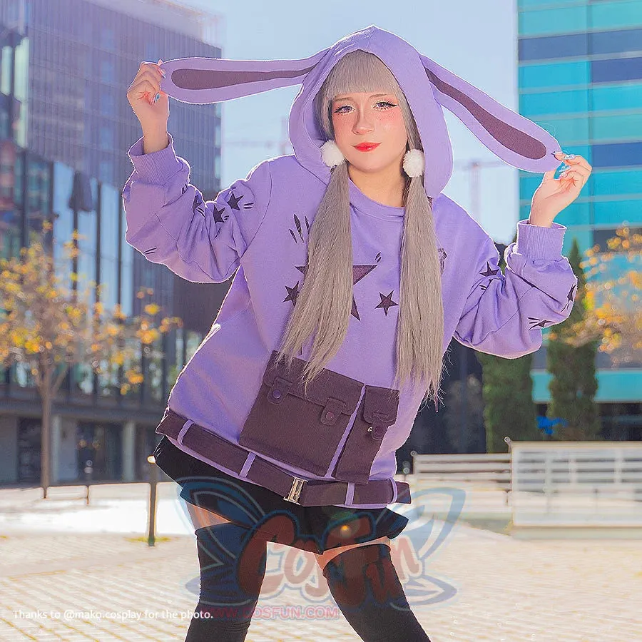 【READY TO SHIP   FREE SHIPPING】COSFUN Original Zoo Purple Bunny Hoodie FY0061