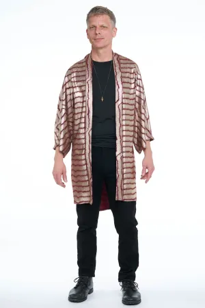 Red & Gold Metallic Wave Zen Funk Unisex Kimono