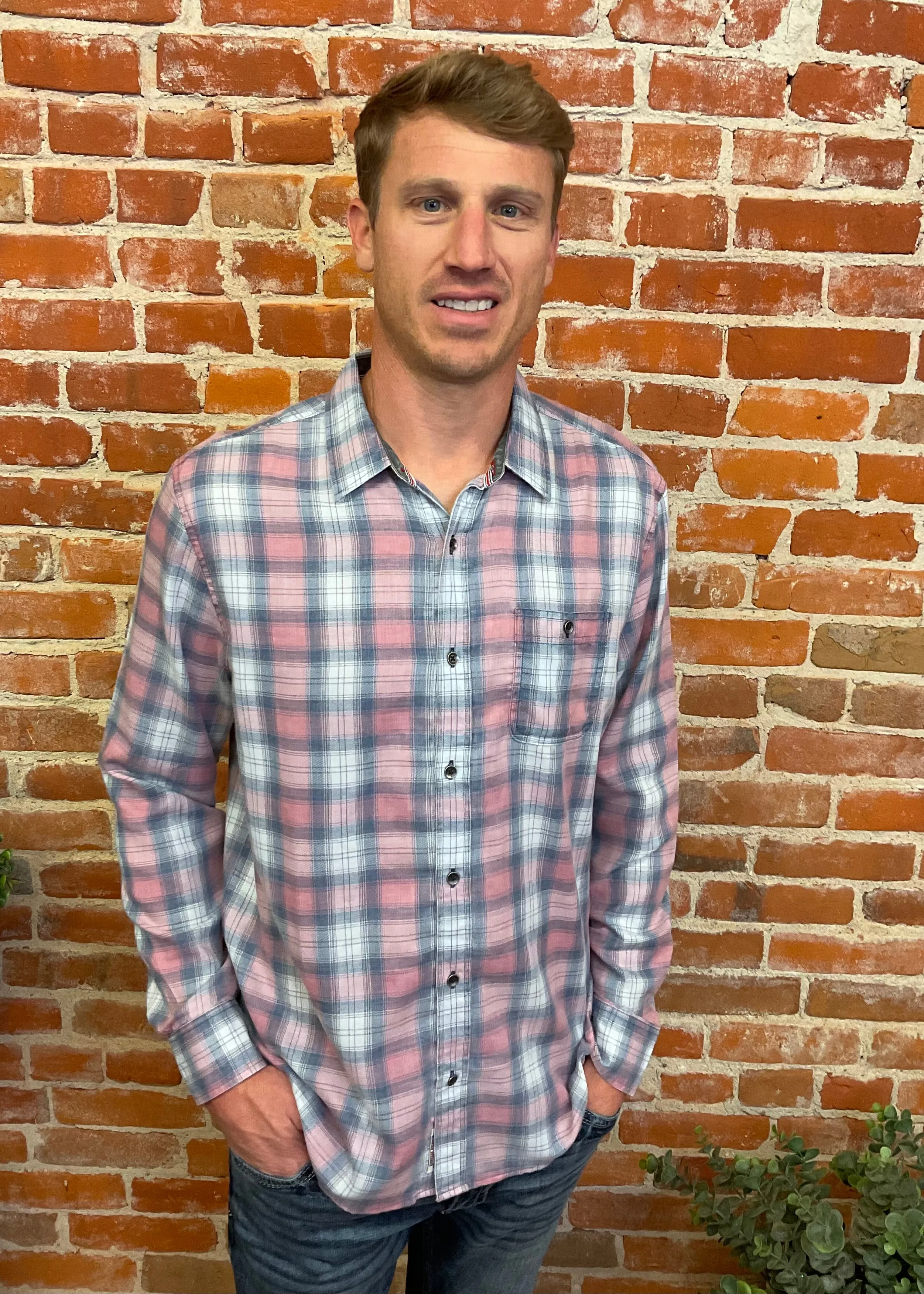 Red, Navy, & Grey Flannel Shirt