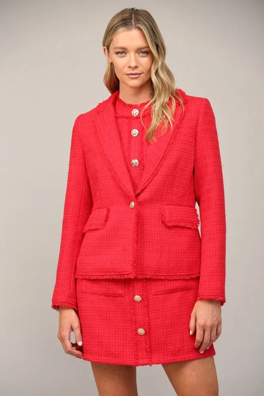 Red Tweed Blazer