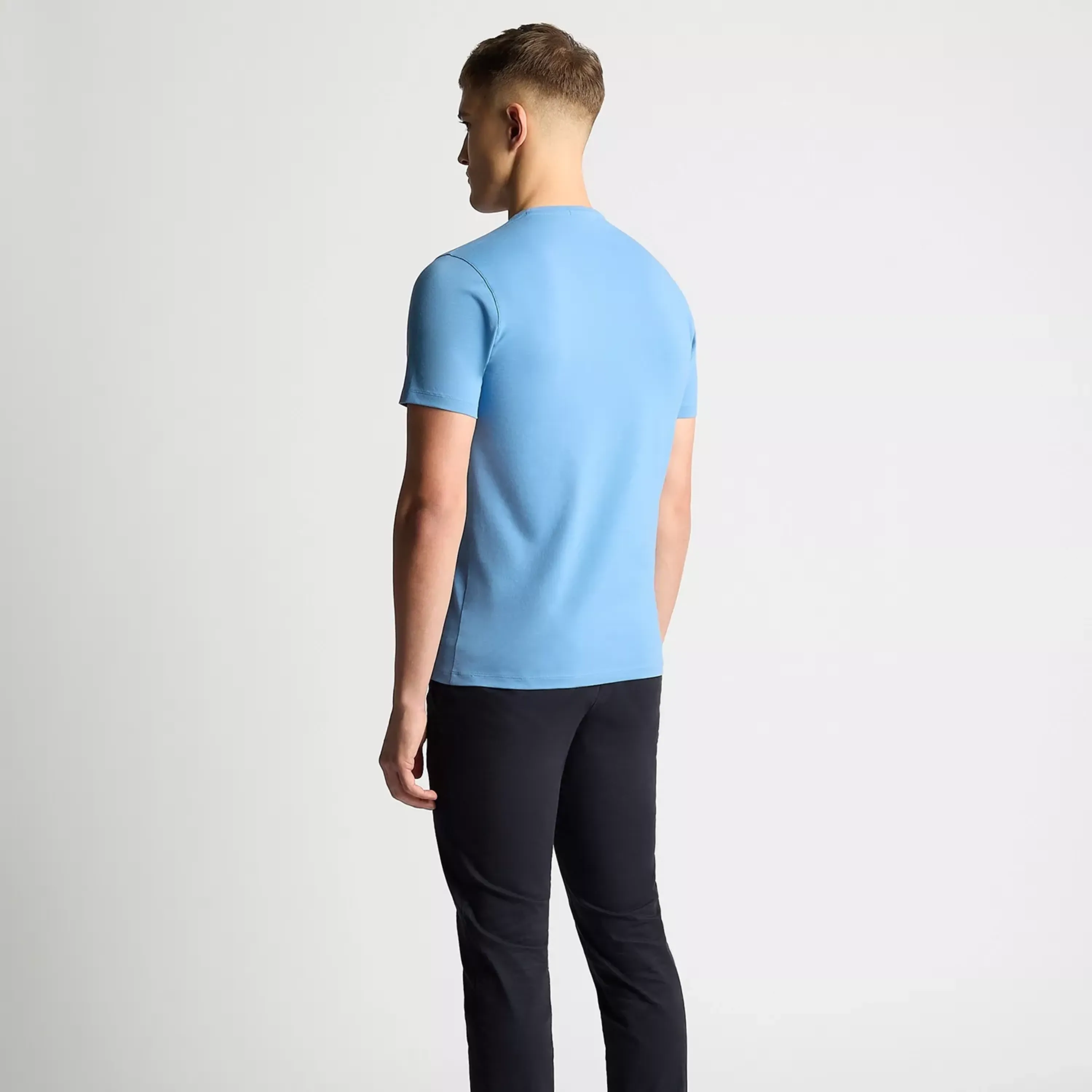 Remus Tapered Fit Cotton-Stretch T-Shirt - Sky Blue
