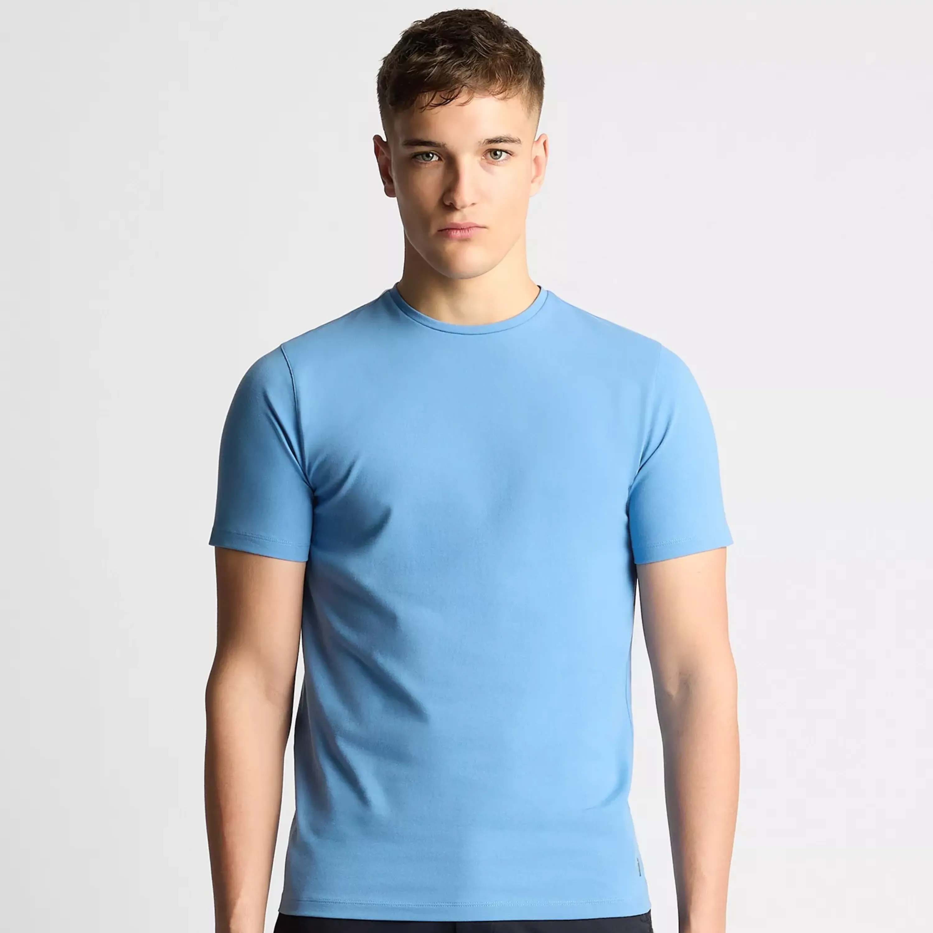 Remus Tapered Fit Cotton-Stretch T-Shirt - Sky Blue
