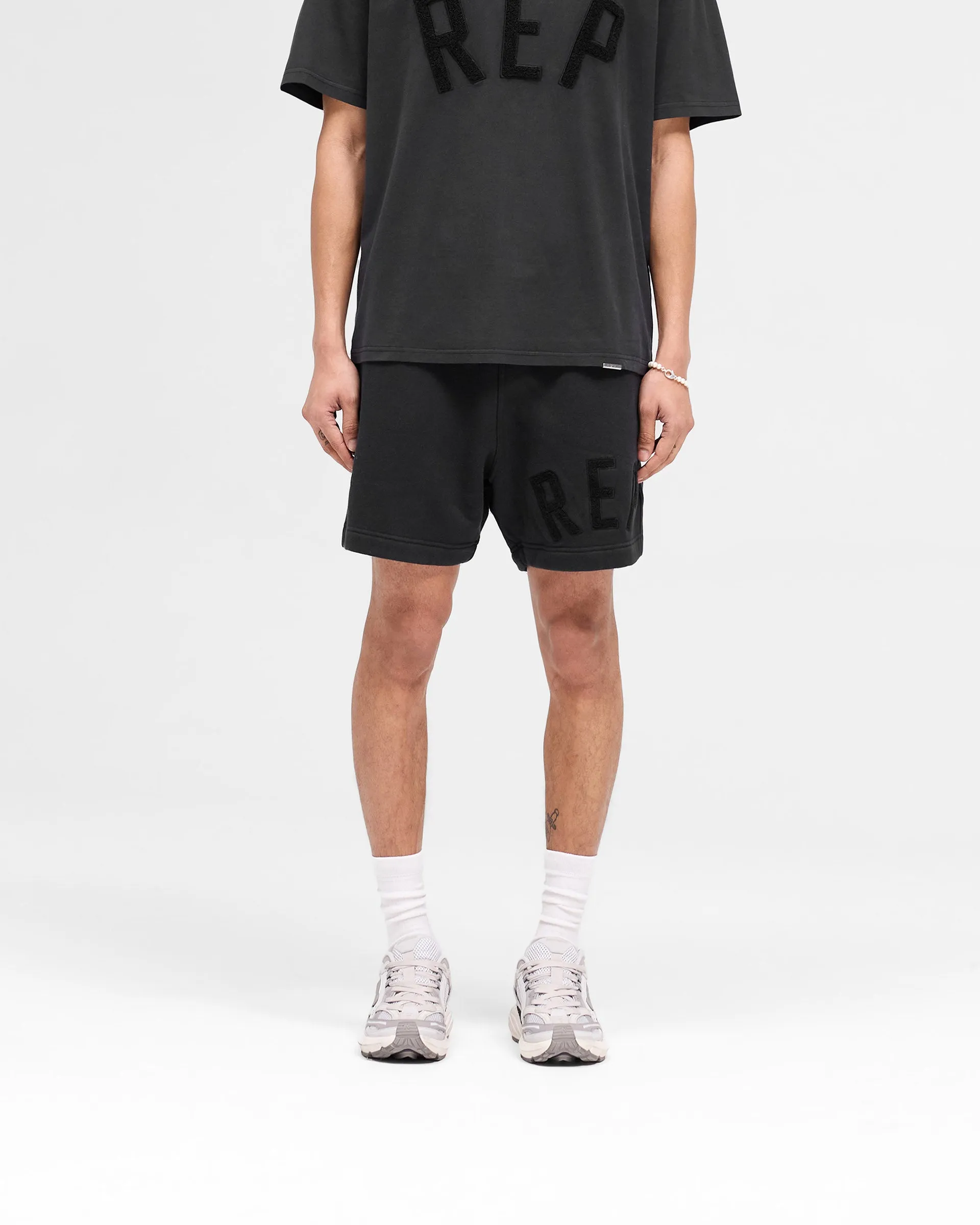 Rep Applique Shorts - Off Black