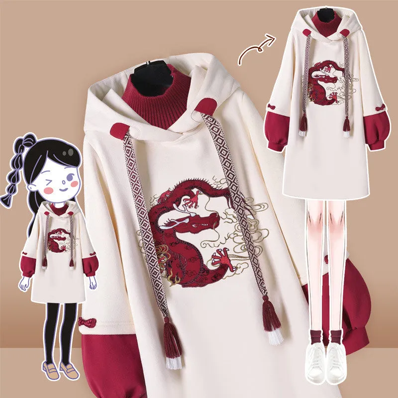 RETRO CHINESE STYLE DRESS HOODIE UB3292