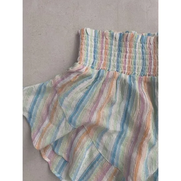 Revolve Lovers   Friends Shorts Multicolor Striped Metallic Catalina