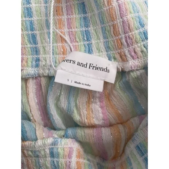 Revolve Lovers   Friends Shorts Multicolor Striped Metallic Catalina