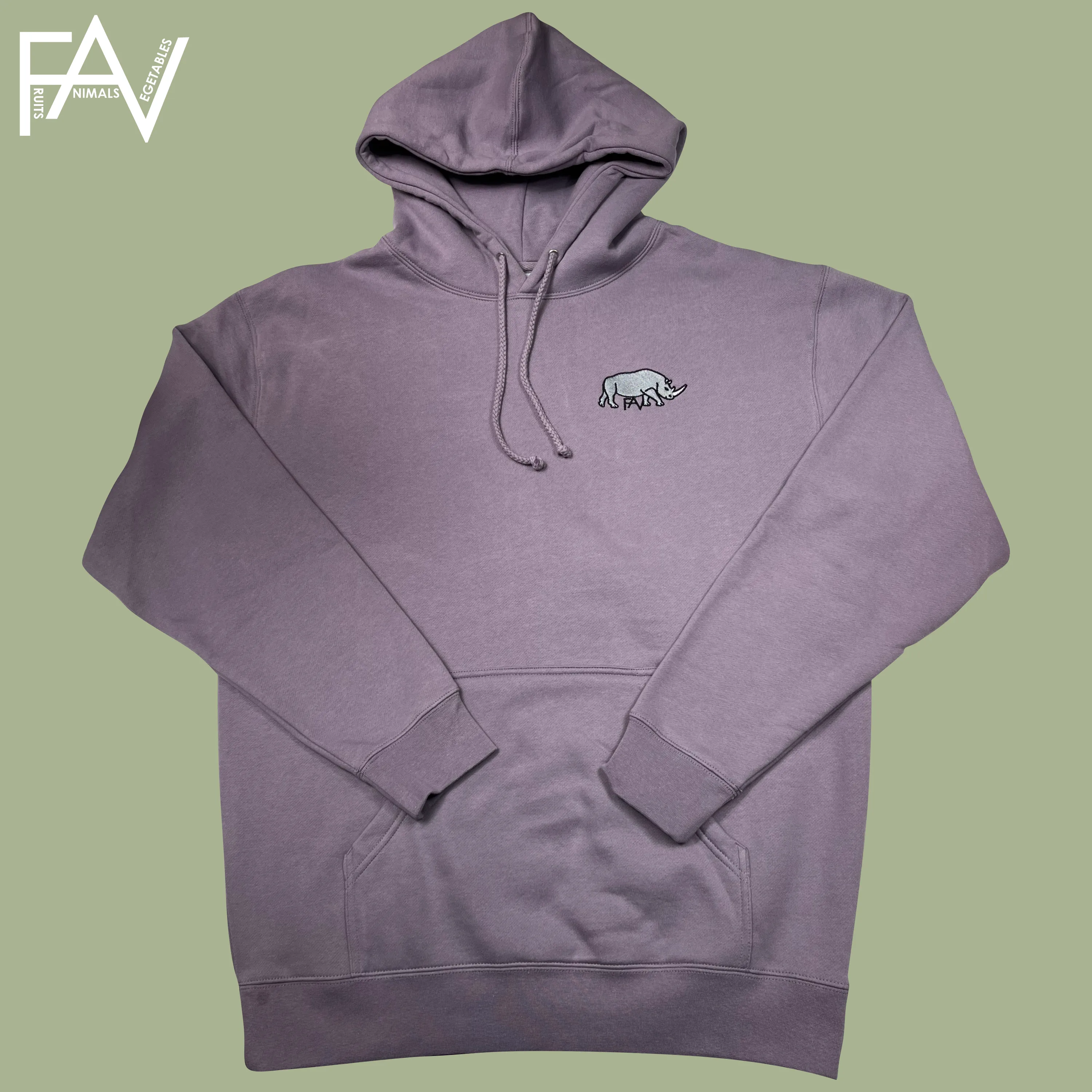 Rhino - Plum Heavyweight Hoodie