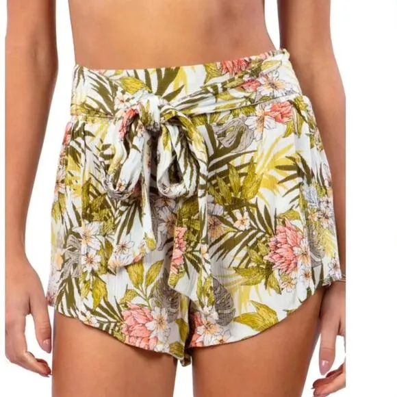 Rip Curl Beach Botanica Flowy Tropical Floral Shorts Tie Waist | Medium