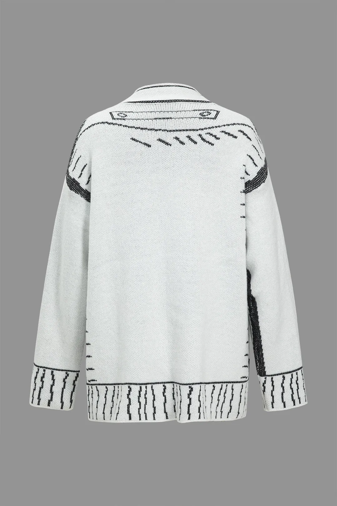 Rita - Timeless Line Pattern Woman's Sweater Cardigan