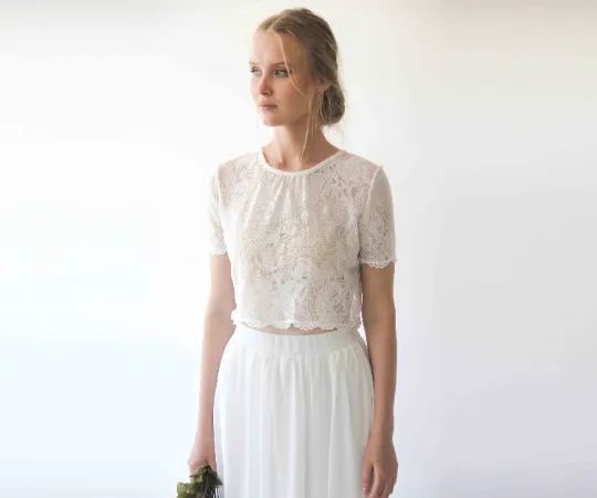Romantic style Bridal chiffon skirt #3033
