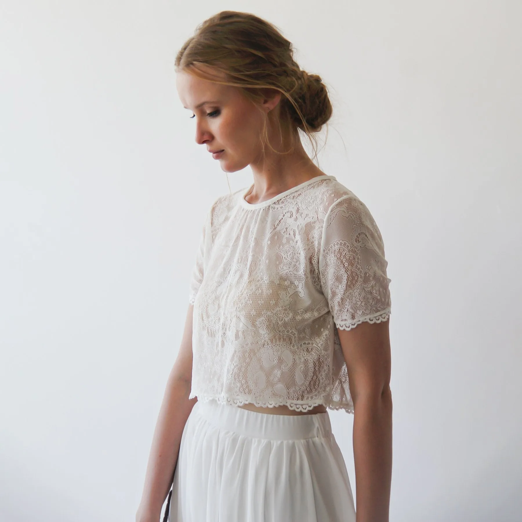 Romantic style Bridal chiffon skirt #3033