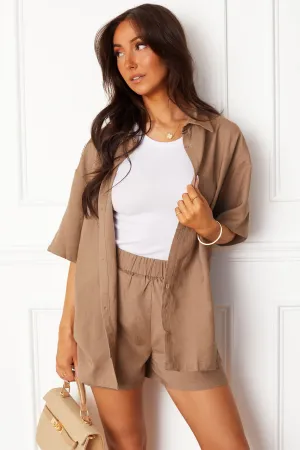Rora Brown Top and Shorts Set