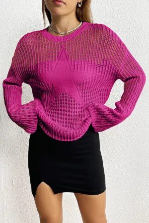 Rose Seeing Stars Oversized Sweater