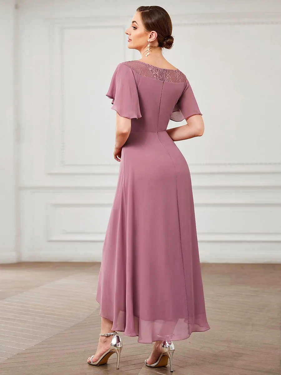 Roycebridal Connie chiffon tea length high low mother of the bride dress