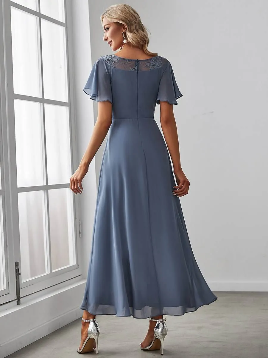 Roycebridal Connie chiffon tea length high low mother of the bride dress