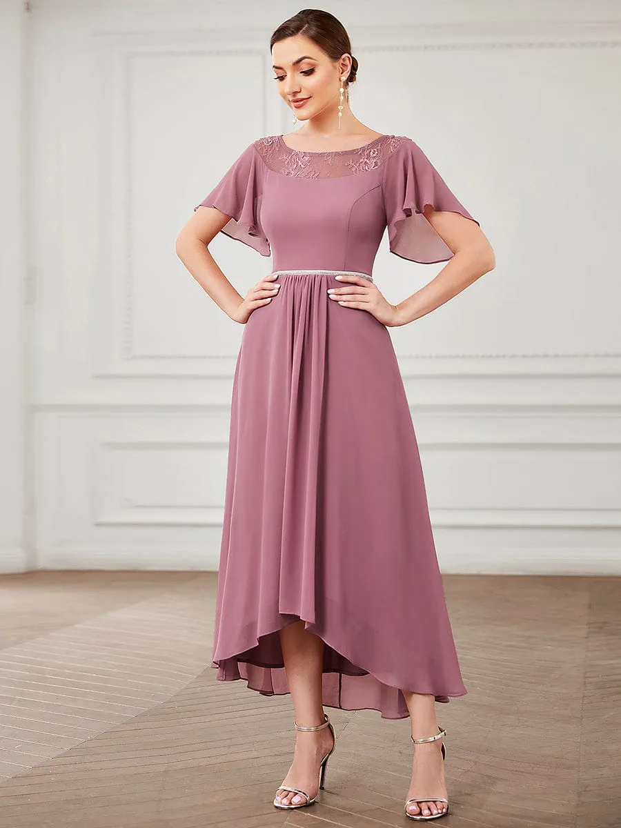 Roycebridal Connie chiffon tea length high low mother of the bride dress