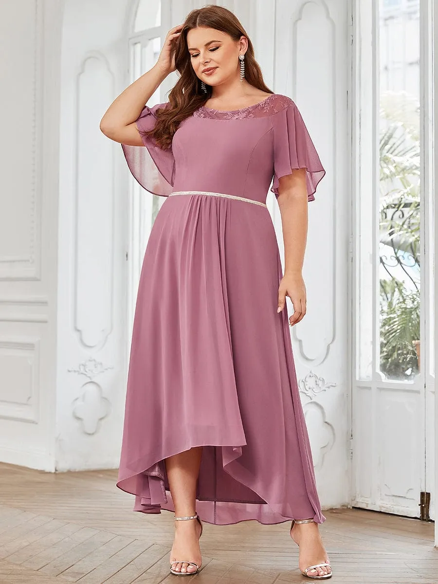 Roycebridal Connie chiffon tea length high low mother of the bride dress