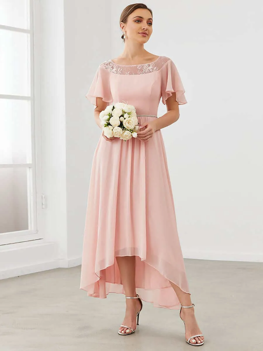 Roycebridal Connie chiffon tea length high low mother of the bride dress