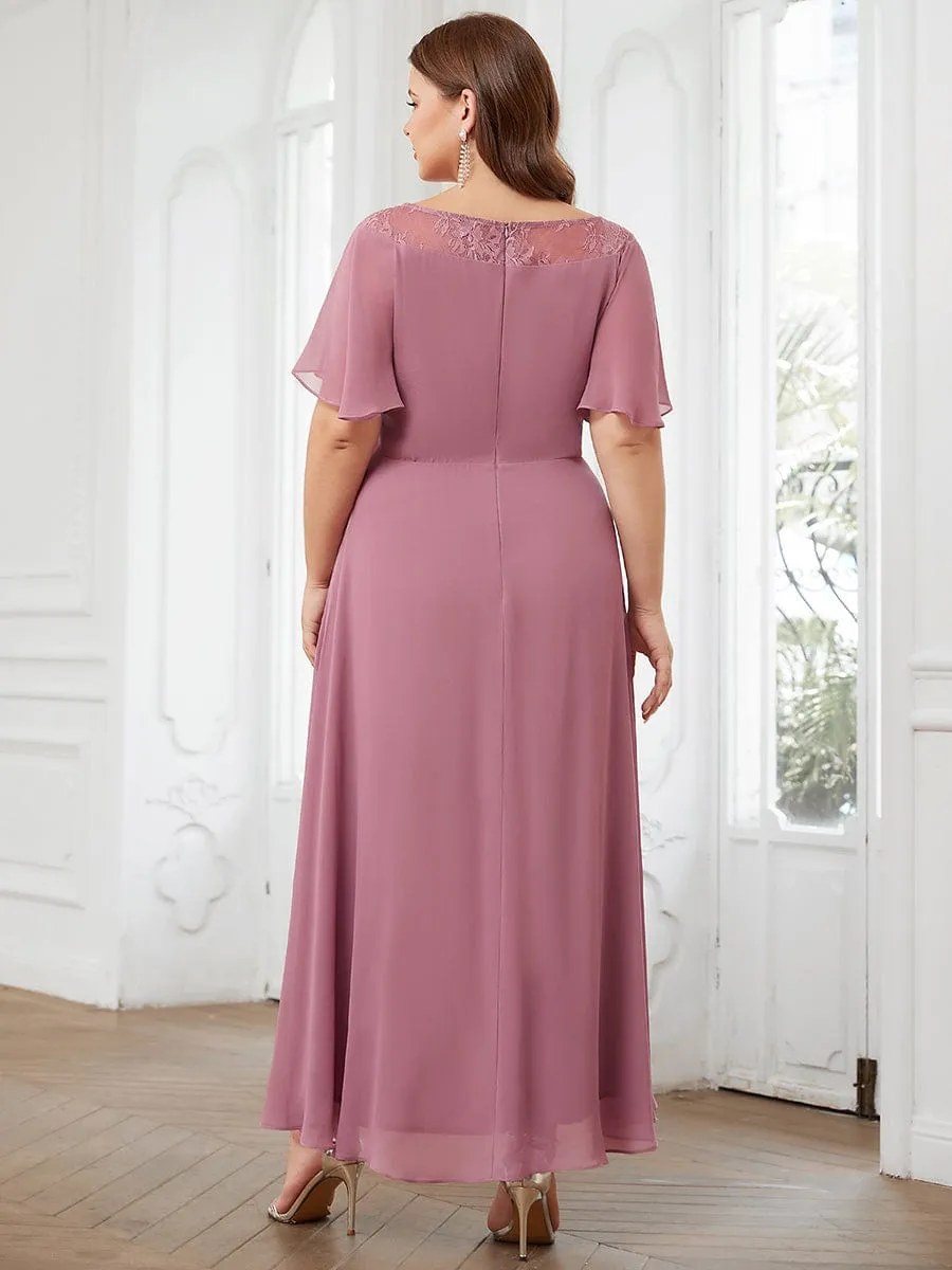 Roycebridal Connie chiffon tea length high low mother of the bride dress