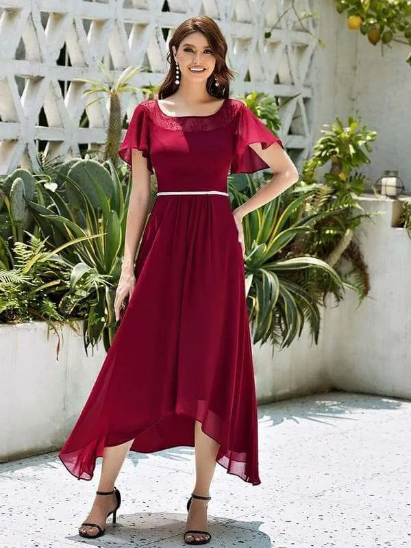Roycebridal Connie chiffon tea length high low mother of the bride dress