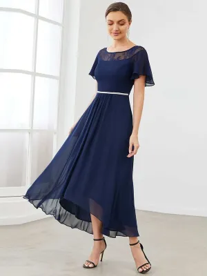 Roycebridal Connie navy chiffon tea length mother of the bride dress Express NZ wide