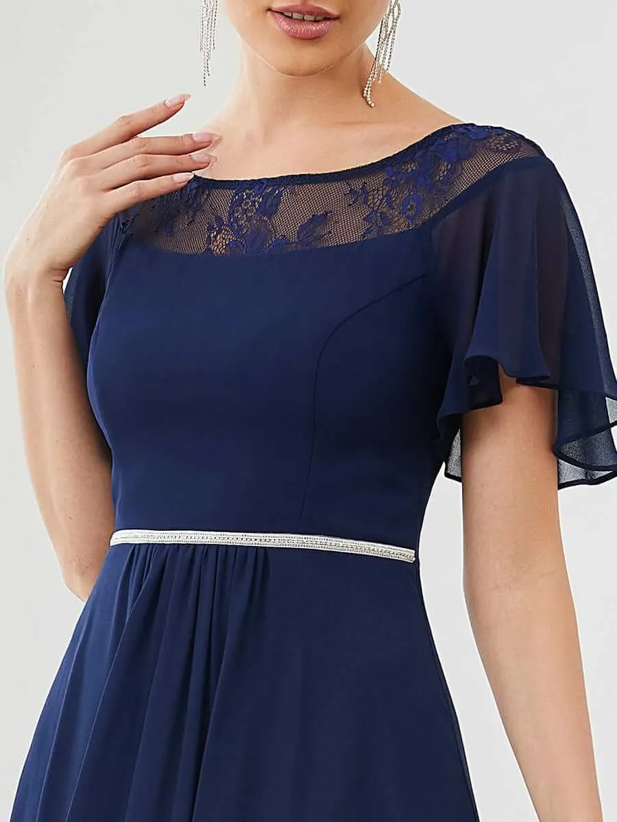 Roycebridal Connie navy chiffon tea length mother of the bride dress Express NZ wide