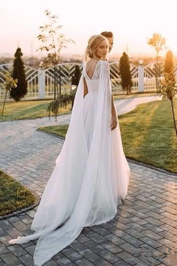 Roycebridal New Arrival Lace Beaded Cap Sleeves Wedding Dresses, Bridal Gown, MW596