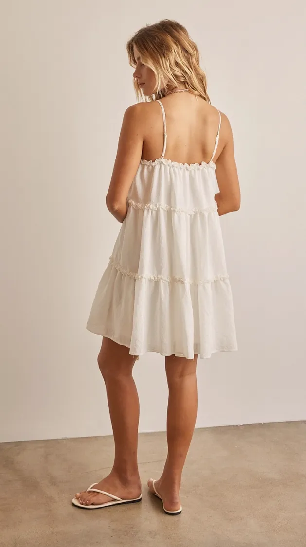 Ruffle Detail Tiered Mini Dress