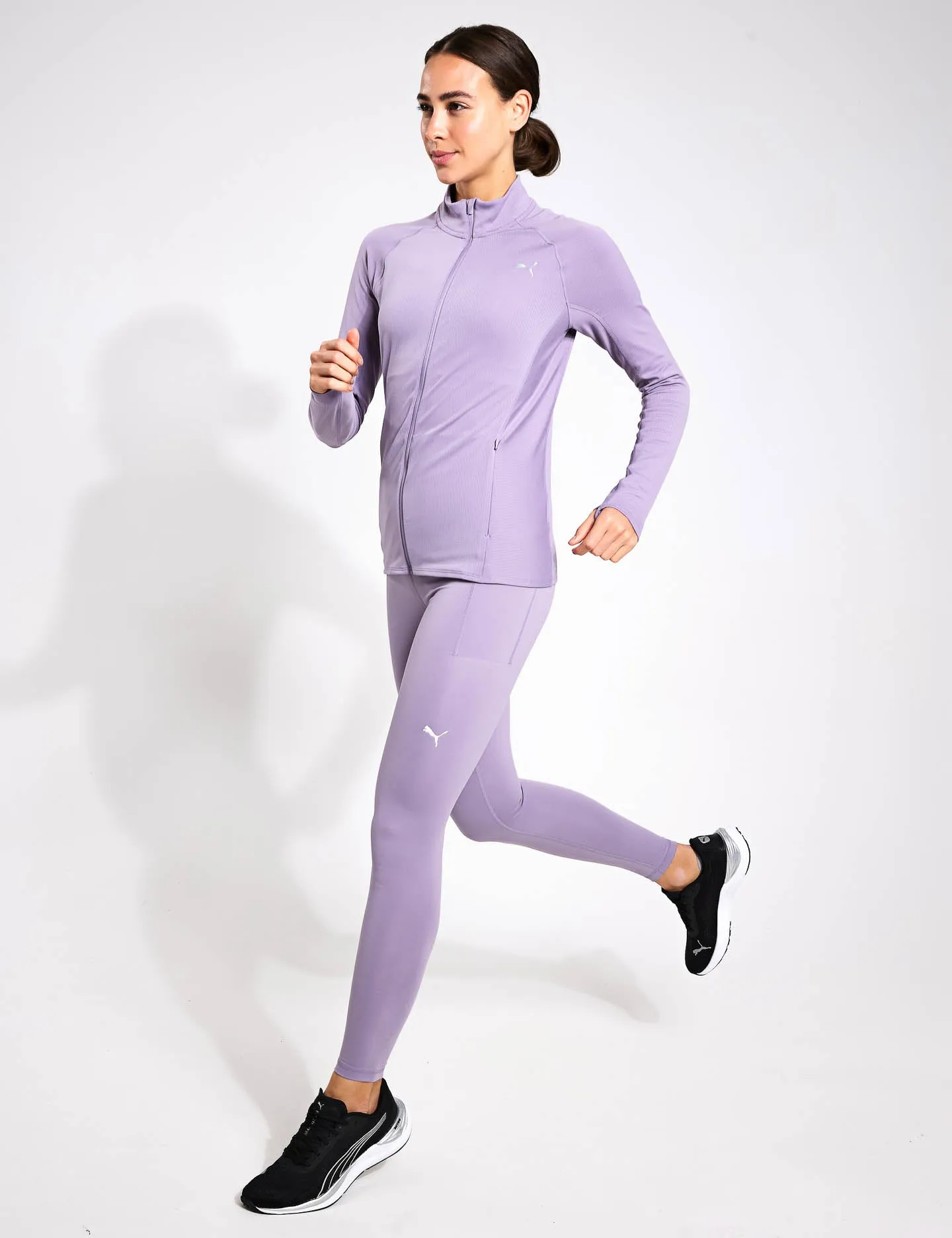 Run For Her Ribbed Full-Zip Jacket - Pale Plum