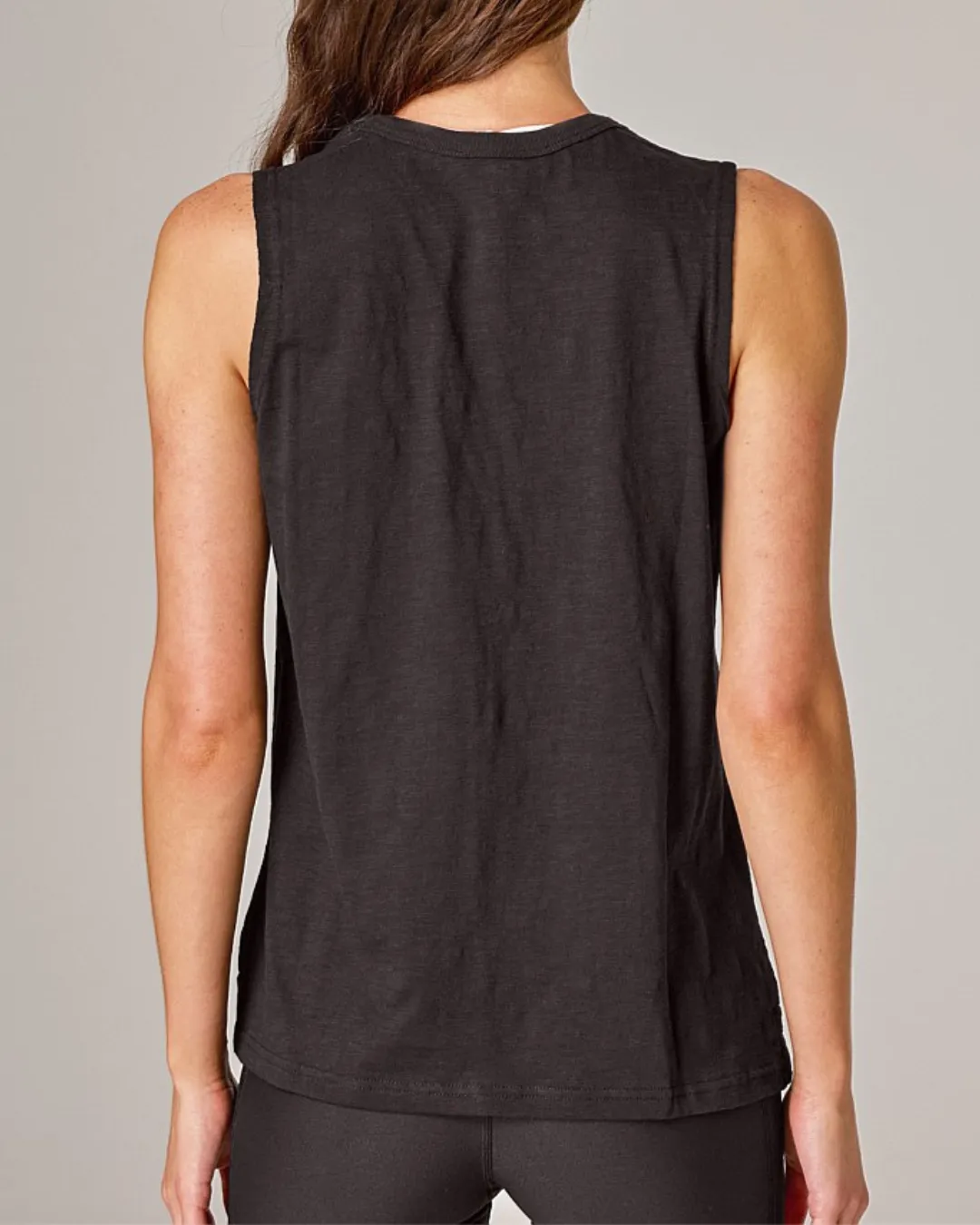 Running Bare All Yours Slub Muscle Tank | Black