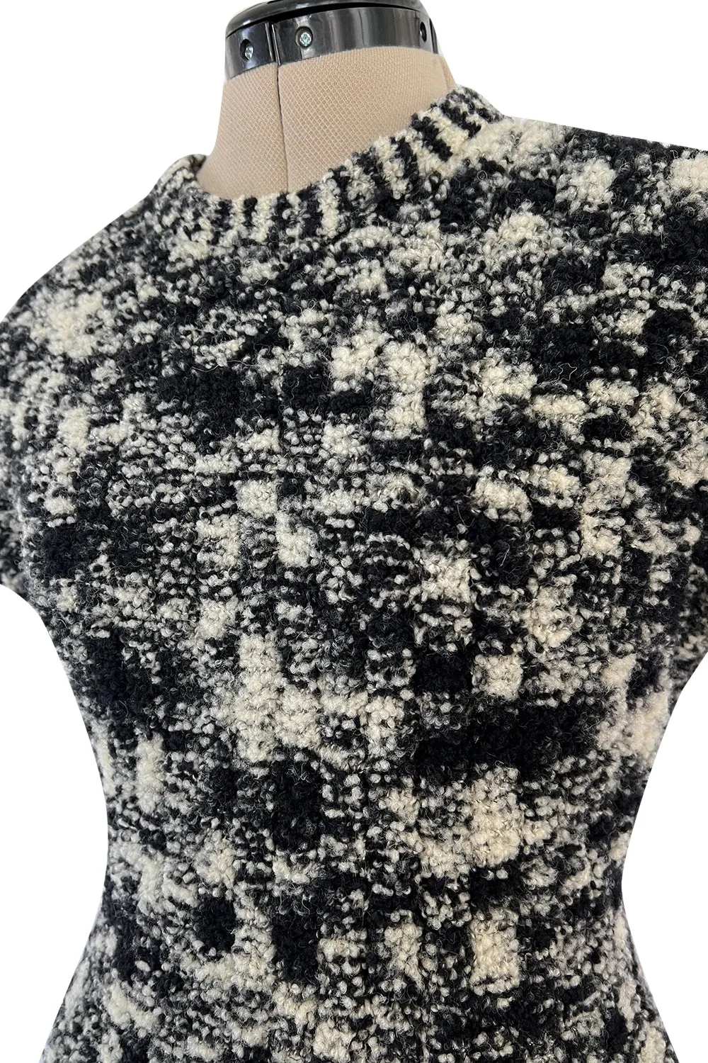 Runway Fall 2011 Chanel by Karl Lagerfeld Black & Ivory Knit Dress w Fringed Open Back
