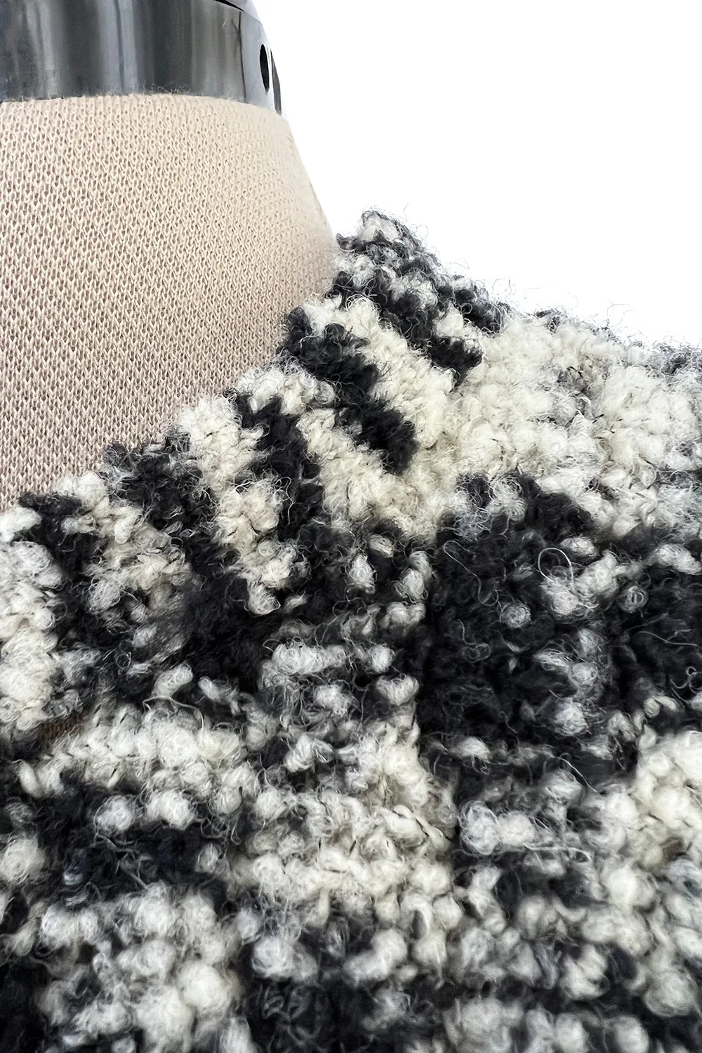Runway Fall 2011 Chanel by Karl Lagerfeld Black & Ivory Knit Dress w Fringed Open Back